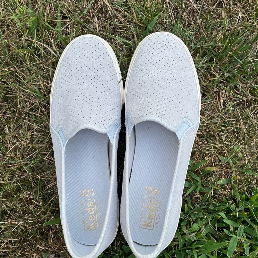 Keds Women's Perforated Slip-On Sneakers - Soft Blue